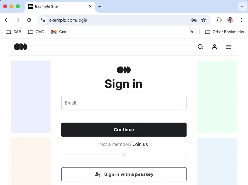 Passkey sign-in flow